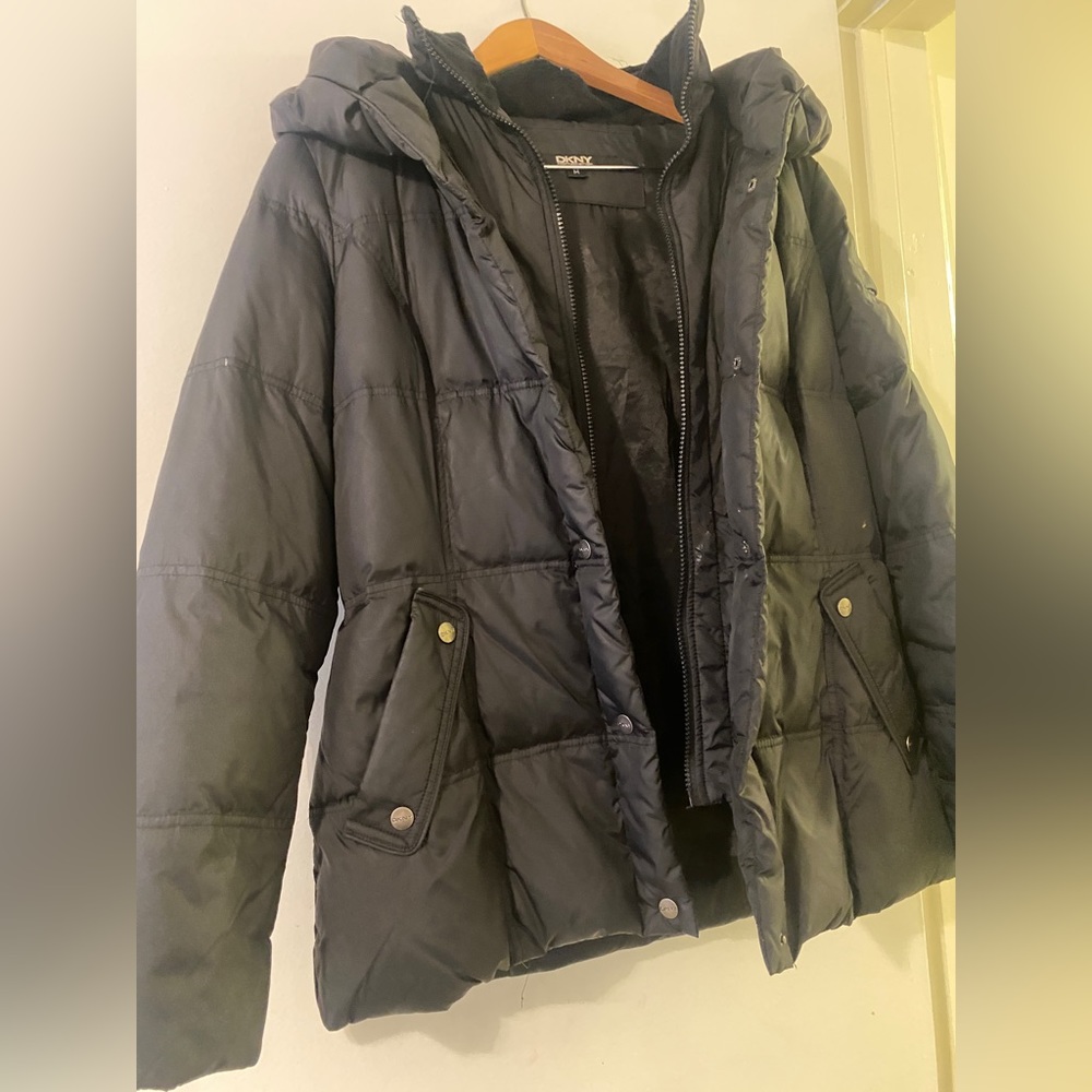 Donna Karen, Down puffer coat.